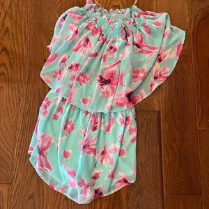 Pink lily boutique peach love brand size small floral romper